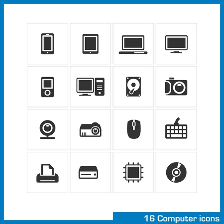 Computer icon set のイラスト素材