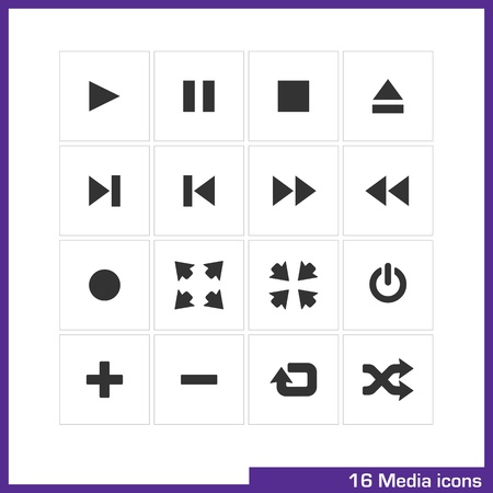 Media  icon set のイラスト素材