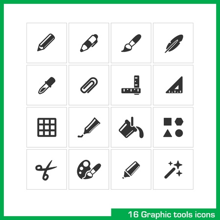 Graphic tools icon set. のイラスト素材