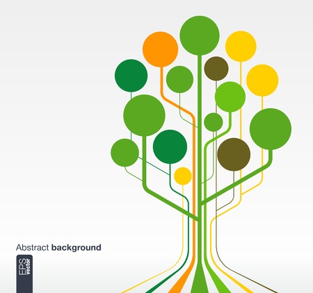 Abstract background with lines and circles  Growth tree concept for communication, business, social media, technology, network and web design  Vector illustration のイラスト素材