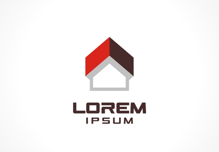 Icon design element  for business company  Construction, house, up arrow, building, technology concepts  Pictogram for corporate identity template  Stock Illustration  Vector  のイラスト素材