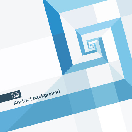 Blue modern geometric abstract background with blue triangles rectangles spiral and space for your text. Vector illustration.のイラスト素材