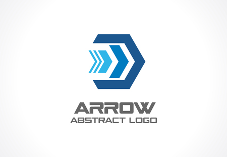 Abstract logo for business company. Corporate identity design element. Technology, social media, internet and network logotype idea. Digital connect, continue arrow concept. Colorful Vector iconのイラスト素材