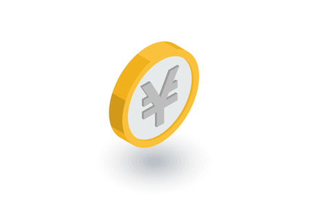 coin dollar, money, finance, currency isometric flat icon. 3d vector colorful illustration. Pictogram isolated on white backgroundのイラスト素材