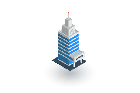 office isometric flat icon. 3d vector colorful illustration. Pictogram isolated on white backgroundのイラスト素材