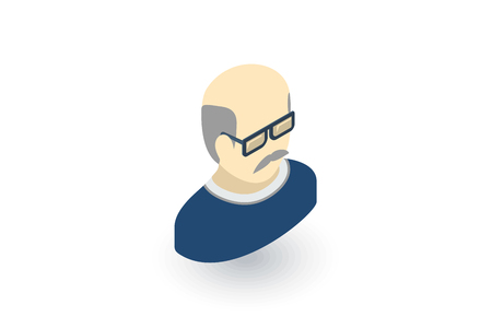 Avatar, father, adult man isometric flat icon. 3d vector colorful illustration. Pictogram isolated on white backgroundのイラスト素材