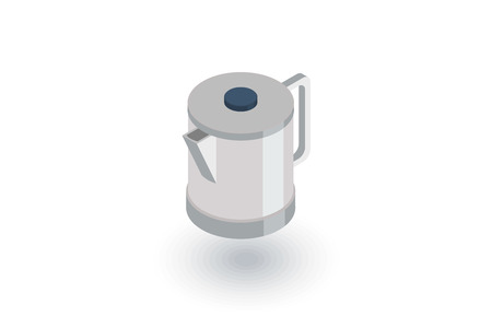 electric kettle isometric flat icon. 3d vector colorful illustration. Pictogram isolated on white backgroundのイラスト素材