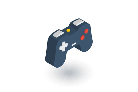 joystick, gaming isometric flat icon. 3d vector colorful illustration. Pictogram isolated on white backgroundのイラスト素材