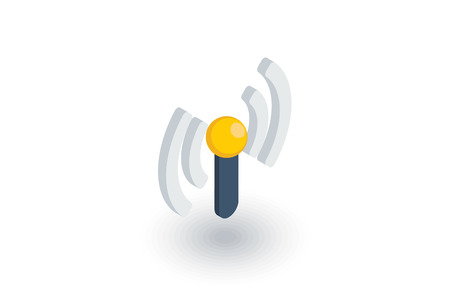 access point, wi-fi signal, antenna isometric flat icon. 3d vector colorful illustration. Pictogram isolated on white backgroundのイラスト素材