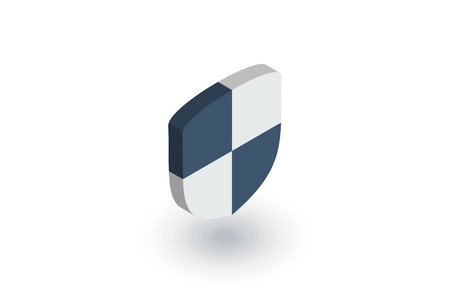 Shield, safety and protection isometric flat icon. 3d vector colorful illustration.のイラスト素材