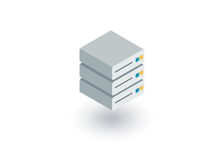 Data center, server isometric flat icon. 3d vector colorful illustration.のイラスト素材