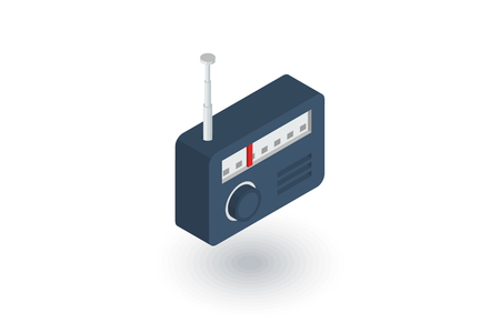 radio receiver, station isometric flat icon. 3d vector colorful illustration. Pictogram isolated on white backgroundのイラスト素材