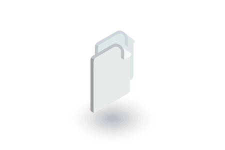 paper document, file copy isometric flat icon. 3d vector colorful illustration. Pictogram isolated on white backgroundのイラスト素材