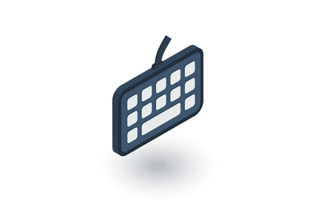 keyboard buttons isometric flat icon. 3d vector colorful illustration. Pictogram isolated on white backgroundのイラスト素材