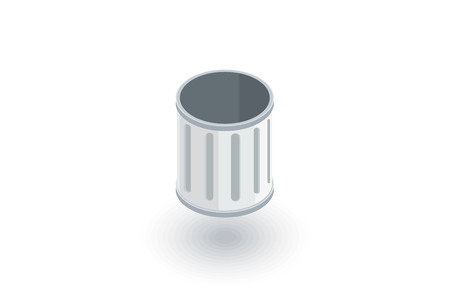 empty trash isometric flat icon. 3d vector colorful illustration. Pictogram isolated on white backgroundのイラスト素材