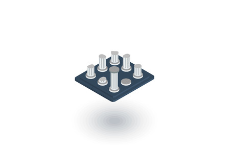 architecture History, ruins isometric flat icon. 3d vector colorful illustration. Pictogram isolated on white backgroundのイラスト素材