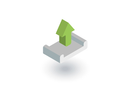 unloading shipment isometric flat icon. 3d vector colorful illustration. Pictogram isolated on white backgroundのイラスト素材