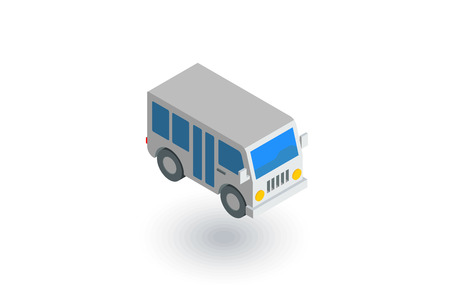 Passenger bus isometric flat icon. 3d vector colorful illustration.のイラスト素材
