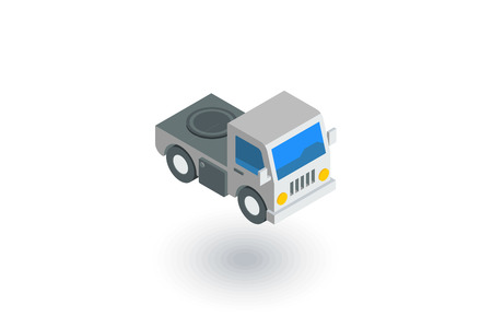 truck cab, van body isometric flat icon. 3d vector colorful illustration. Pictogram isolated on white backgroundのイラスト素材