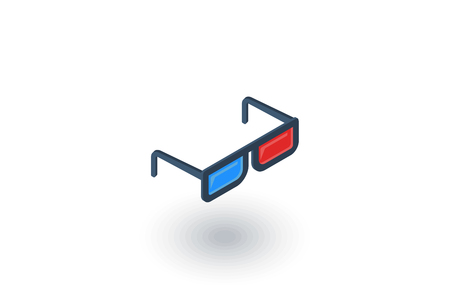 3D glasses for movie isometric flat icon. 3d vector colorful illustration. Pictogram isolated on white backgroundのイラスト素材