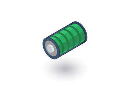 Battery charge full isometric flat icon. 3d vector colorful illustration.のイラスト素材