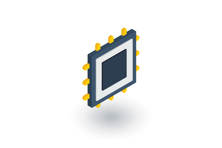 processor, motherboard, chip isometric flat icon. 3d vector colorful illustration. Pictogram isolated on white backgroundのイラスト素材