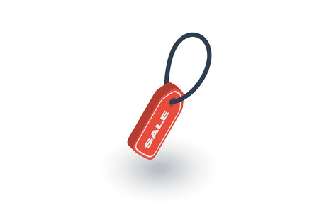 Sale, price tag isometric flat icon. 3d vector colorful illustration.のイラスト素材