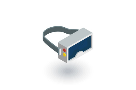 VR glasses, goggles, virtual reality 360 isometric flat icon. 3d vector colorful illustration. Pictogram isolated on white backgroundのイラスト素材