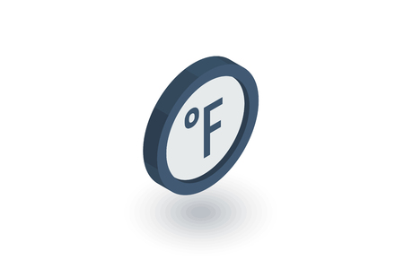 degree Fahrenheit isometric flat icon. 3d vector colorful illustration. Pictogram isolated on white backgroundのイラスト素材