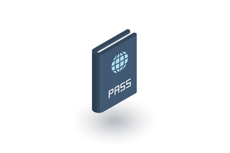 Passport, id document isometric flat icon. 3d vector colorful illustration.のイラスト素材