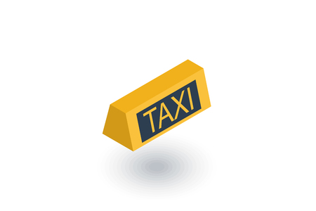 taxi lamp isometric flat icon. 3d vector colorful illustration. Pictogram isolated on white backgroundのイラスト素材