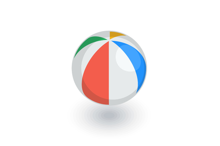 beach volleyball, inflatable volley ball isometric flat icon.のイラスト素材