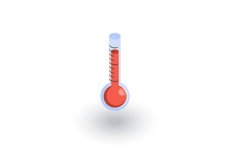 Thermometer, weather isometric flat icon. 3d vector colorful illustration.のイラスト素材