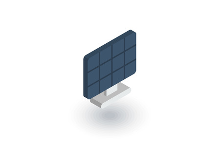 Solar panel, alternative sun energy isometric flat icon.のイラスト素材