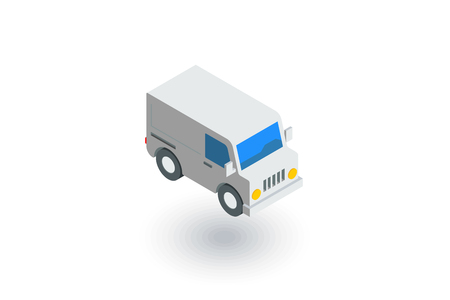 minivan, transportation, car isometric flat icon. 3d vector colorful illustration.のイラスト素材