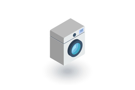 washing machine isometric flat icon. 3d vector colorful illustration. Pictogram isolated on white backgroundのイラスト素材