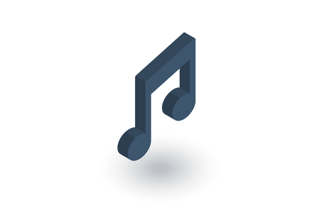 Music note symbol isometric flat icon. 3d vector colorful illustration.のイラスト素材