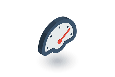 speedometer, dashboard isometric flat icon. 3d vector colorful illustration. Pictogram isolated on white backgroundのイラスト素材