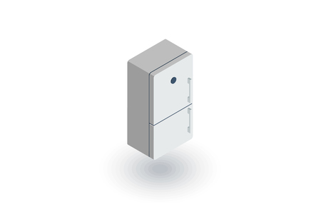 Refrigerator isometric flat icon. 3d vector colorful illustration. Pictogram isolated on white backgroundのイラスト素材
