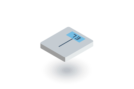 electronic scales, fitness, health isometric flat icon. 3d vector colorful illustration. Pictogram isolated on white backgroundのイラスト素材