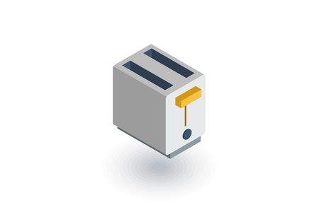 Toaster isometric flat icon. 3d vector colorful illustration. Pictogram isolated on white backgroundのイラスト素材
