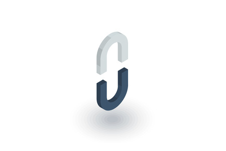 Internet chain link isometric flat icon. 3d vector colorful illustration. Pictogram isolated on white backgroundのイラスト素材