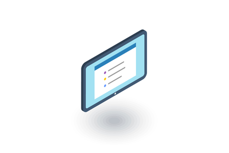 Tablet PC isometric flat icon. 3d vector colorful illustration. Pictogram isolated on white backgroundのイラスト素材
