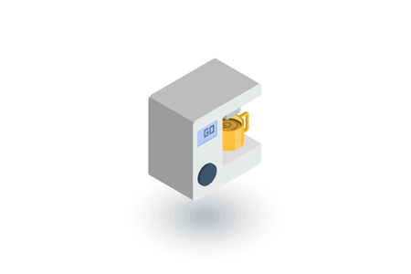 coffee machine whith cup isometric flat icon. 3d vector colorful illustration. Pictogram isolated on white backgroundのイラスト素材