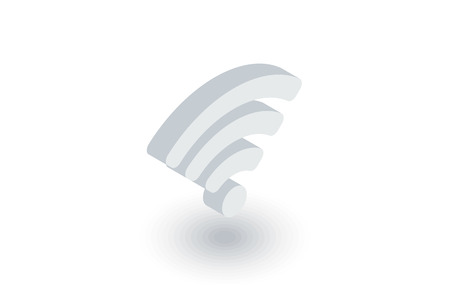 Wi-fi signal isometric flat icon. 3d vector colorful illustration. Pictogram isolated on white backgroundのイラスト素材
