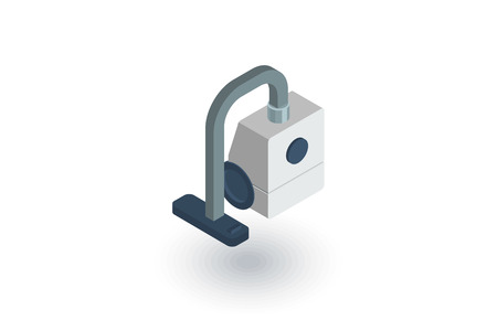 vacuum cleaner isometric flat icon. 3d vector colorful illustration. Pictogram isolated on white backgroundのイラスト素材