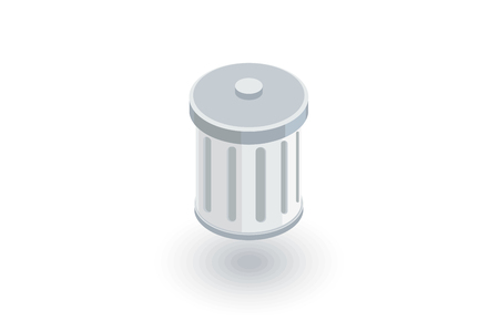 Trash isometric flat icon. 3d vector colorful illustration.Pのイラスト素材