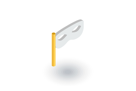 Privacy, mask, masquerade isometric flat icon. 3d vector colorful illustration. Pictogram isolated on white backgroundのイラスト素材
