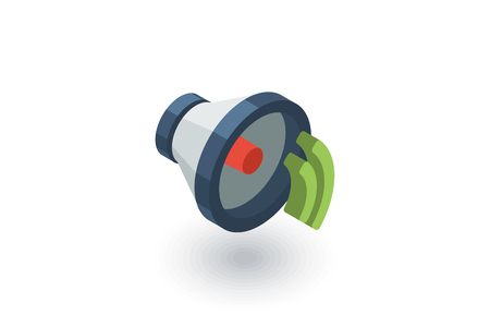 Speaker, sound isometric flat icon. 3d vector colorful illustration.のイラスト素材
