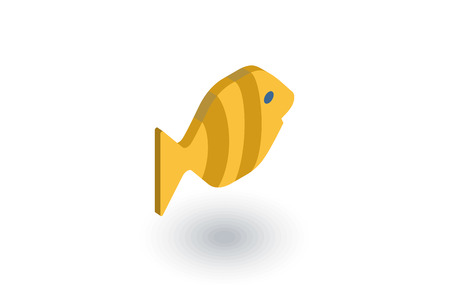 goldfish isometric flat icon. 3d vector colorful illustration. Pictogram isolated on white backgroundのイラスト素材